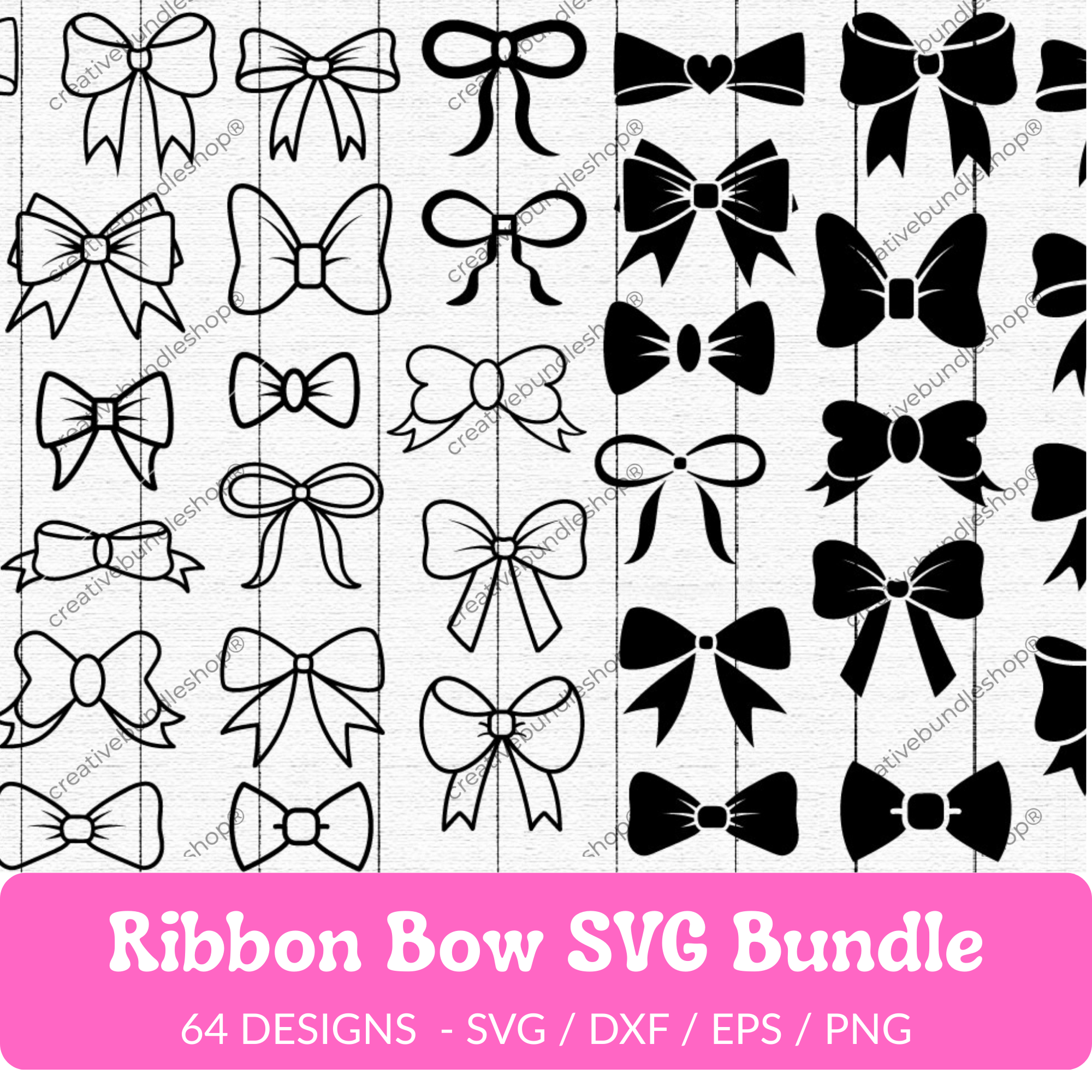 Ribbon Bow SVG Bundle - 64 Designs
