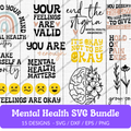 Mental Health SVG Bundle - 15 Designs