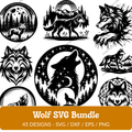 Wolf SVG Bundle - 45 Designs