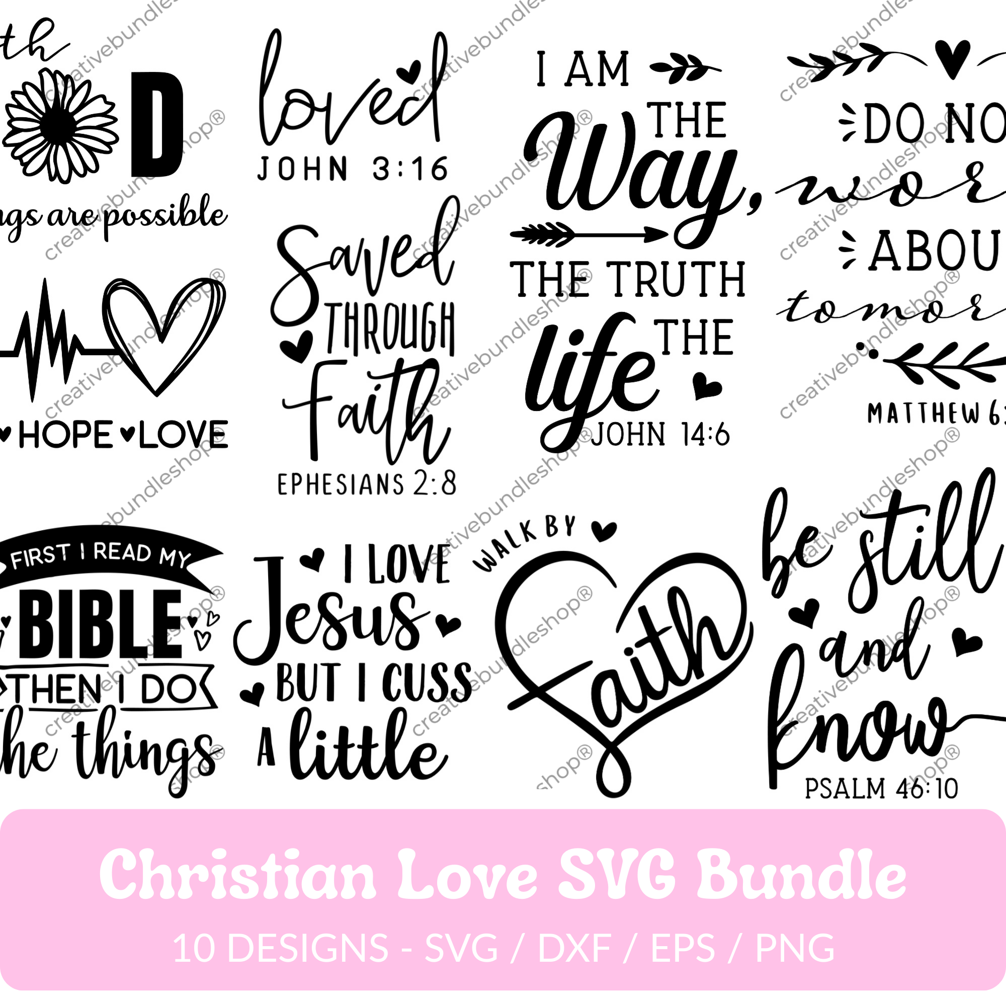 Christian Love SVG Bundle - 10 Designs