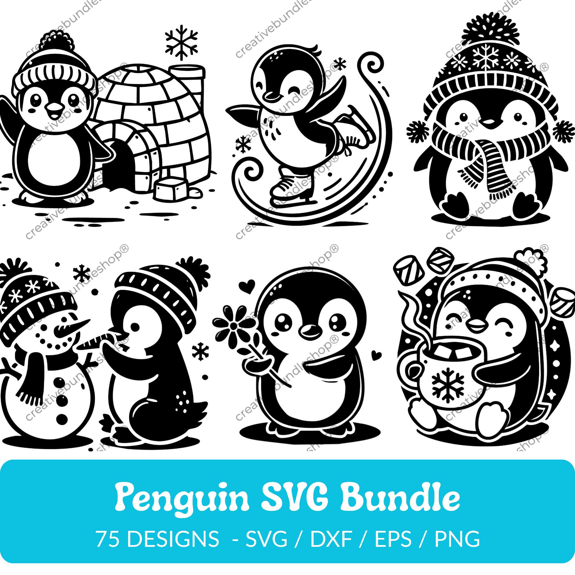 Penguin SVG Bundle - 75 Designs