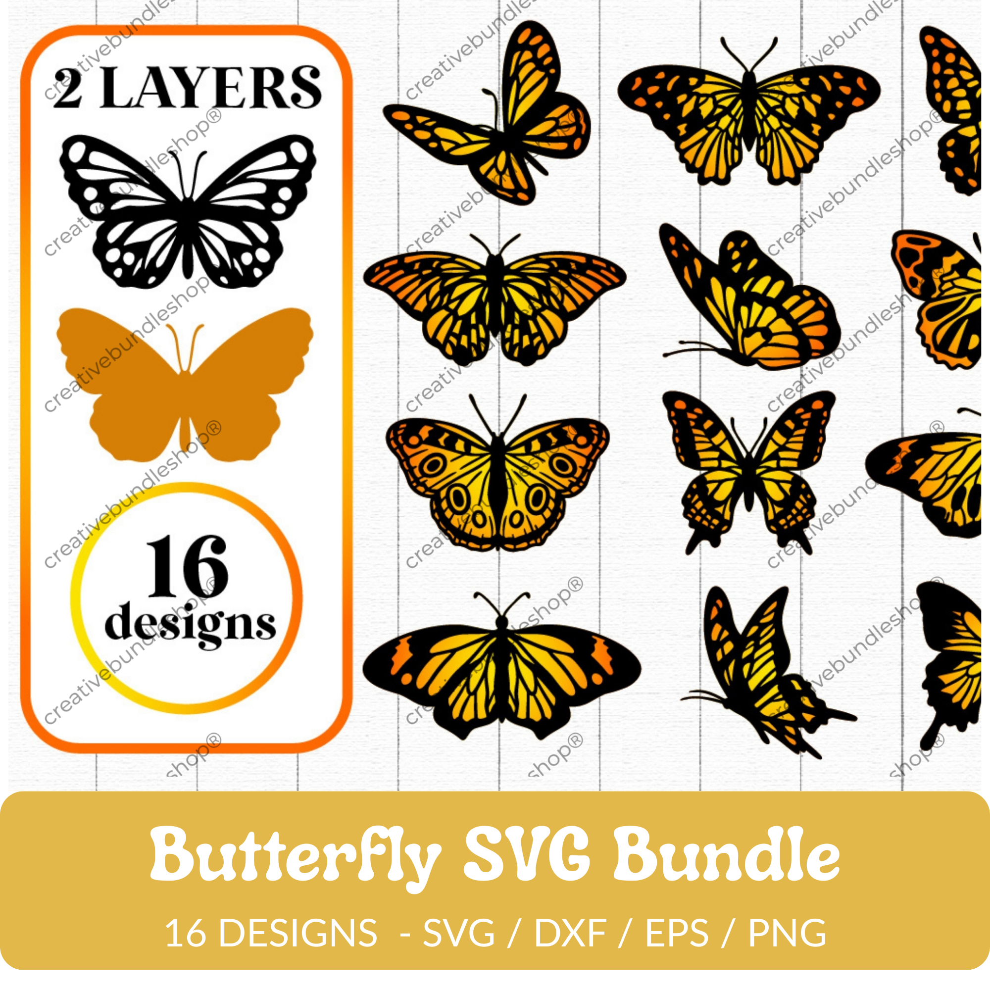 Butterfly SVG Bundle - 16 Designs