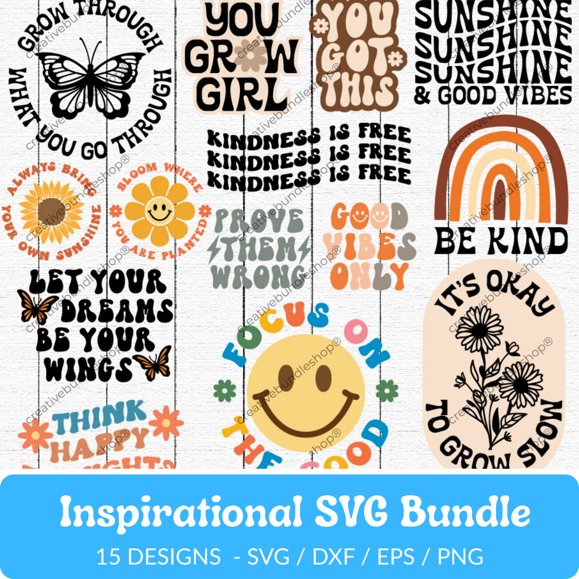 Inspirational SVG Bundle - 15 Designs