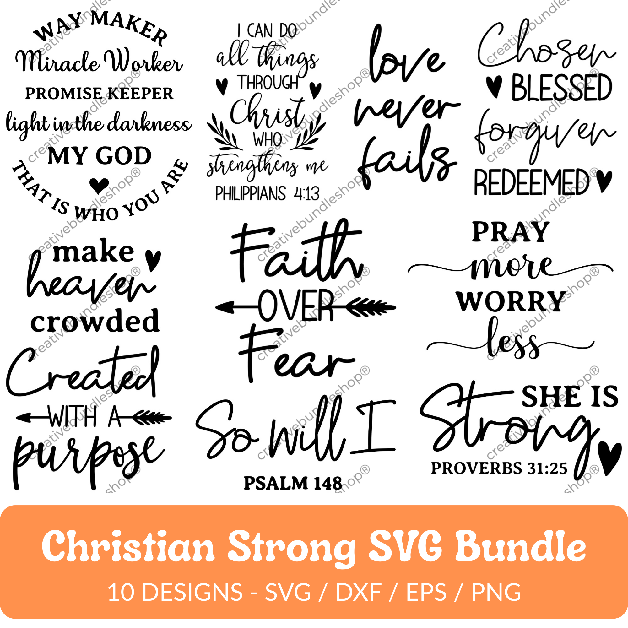 Christian Strong SVG Bundle - 10 Designs