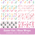 Easter Can/Glass Wraps SVG Bundle - 8 Designs