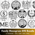 Family Monogram SVG Bundle - 15 Designs