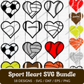 Sport Heart SVG Bundle - 18 Designs