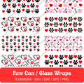 Paw Can/Glass Wraps SVG Bundle - 8 Designs