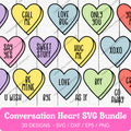 Conversation Heart SVG Bundle - 30 Designs
