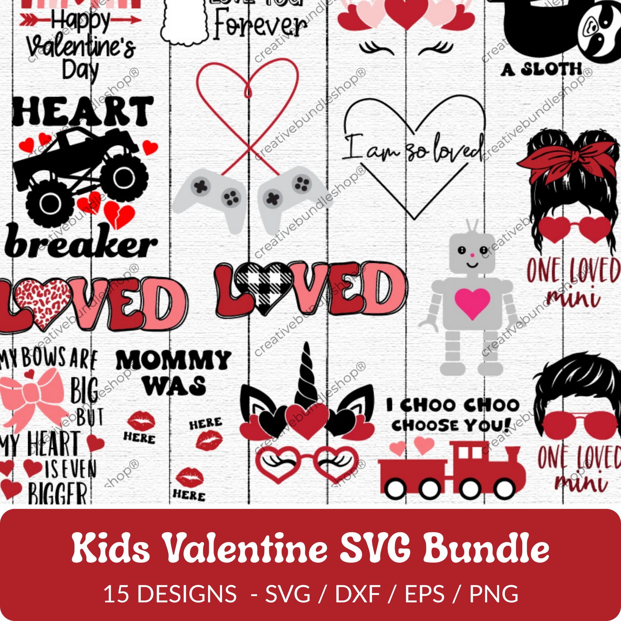 Kids Valentine SVG Bundle - 15 Designs