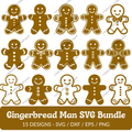 Gingerbread Man SVG Bundle - 15 Designs