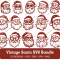 Vintage Santa SVG Bundle - 15 Designs