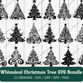 Whimsical Christmas Tree SVG Bundle - 21 Designs