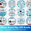 Winter Round Sign Bundle - 15 Designs