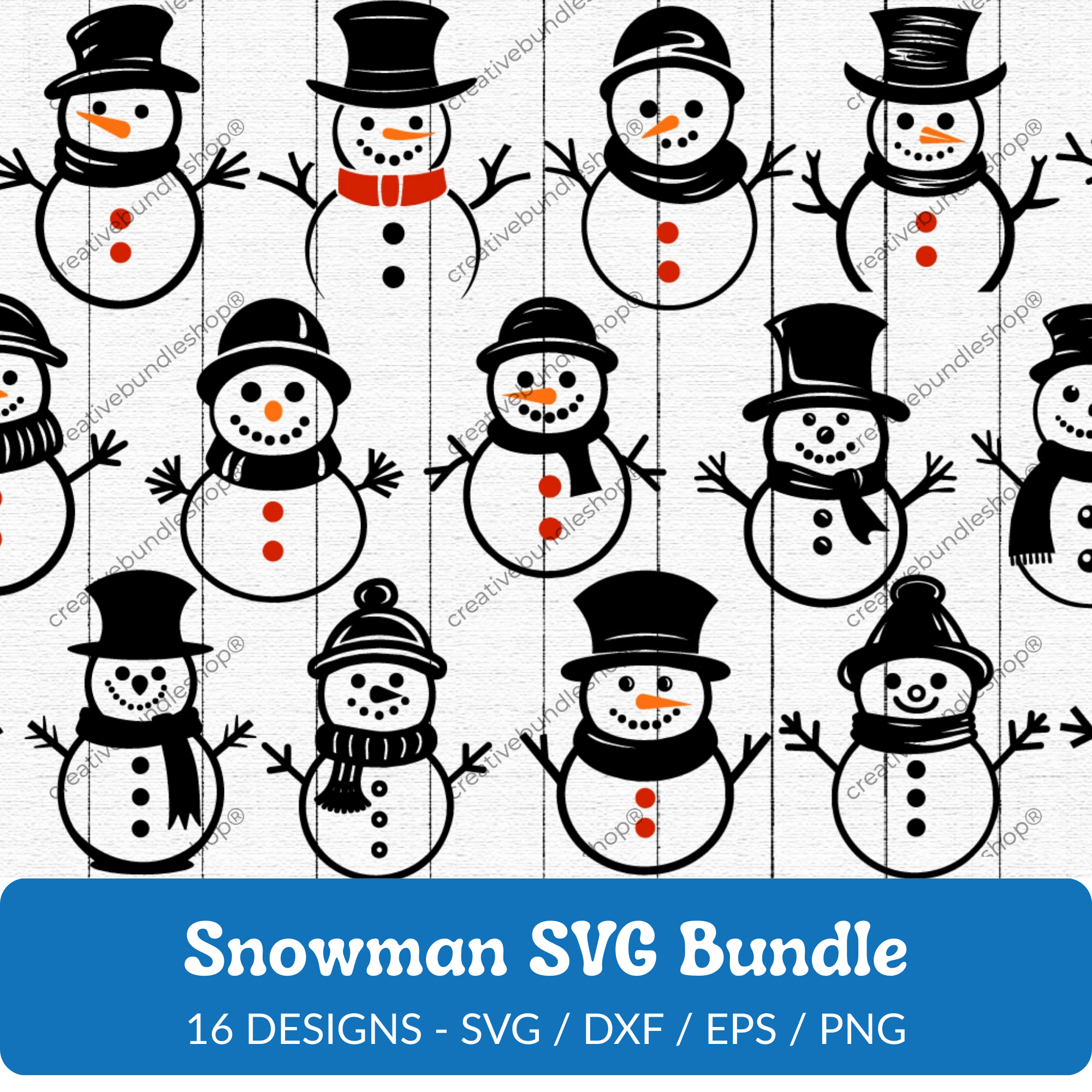 Snowman SVG Bundle - 16 Designs