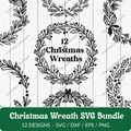 Christmas Wreath SVG Bundle - 12 Designs
