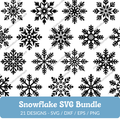 Snowflake SVG Bundle - 21 Designs