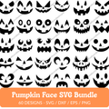 Pumpkin Face SVG Bundle - 60 Designs
