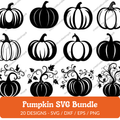 Pumpkin SVG Bundle - 20 Designs
