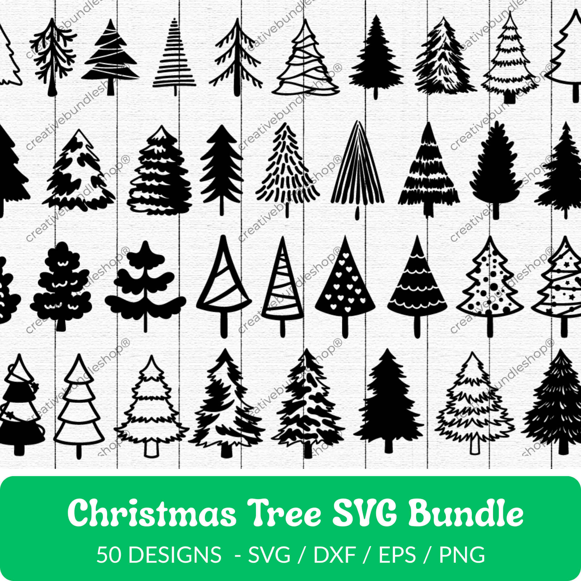 Christmas Tree SVG Bundle - 50 Designs