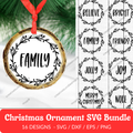 Christmas Ornament SVG Bundle - 16 Designs