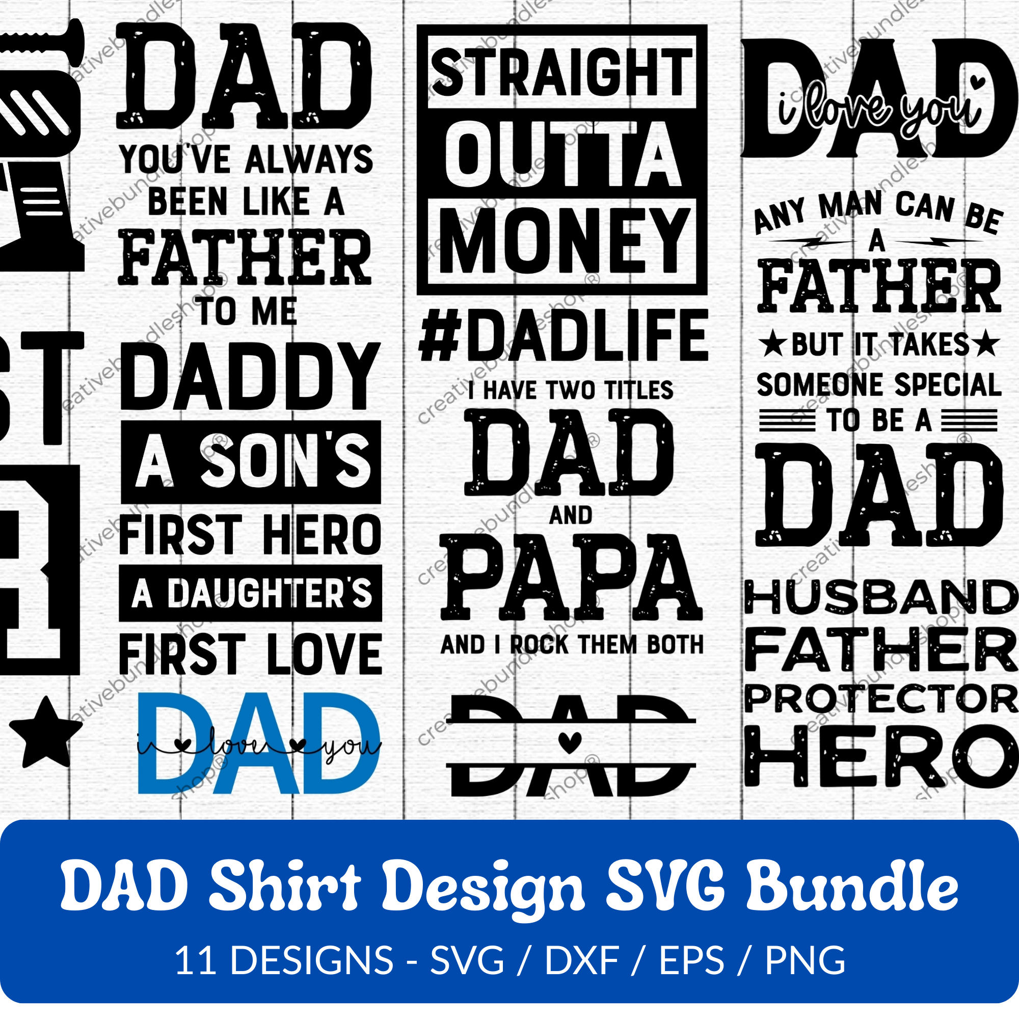 Dad Shirt Design SVG Bundle - 11 Designs
