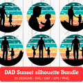 Dad Sunset Silhouette SVG Bundle - 10 Designs
