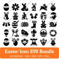 Easter Icon SVG Bundle - 36 Designs