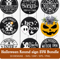 Halloween Round Sign SVG Bundle - 10 Designs