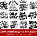 Retro Christmas Quotes SVG Bundle - 17 Designs