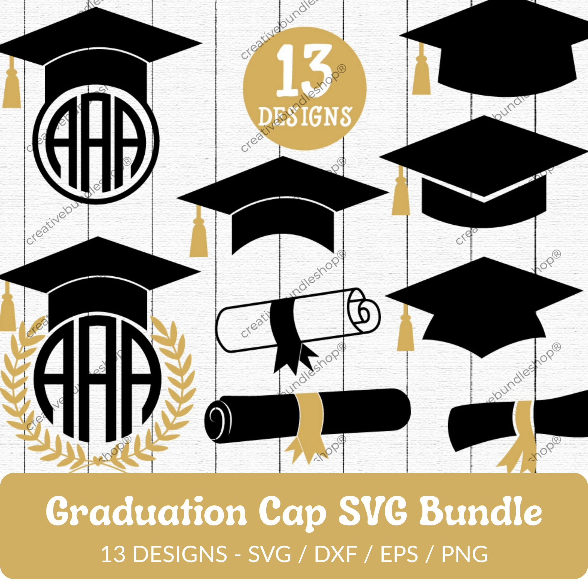 Graduation Cap SVG Bundle - 13 Designs