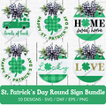 St. Patrick's Day Round Sign SVG Bundle - 10 Designs