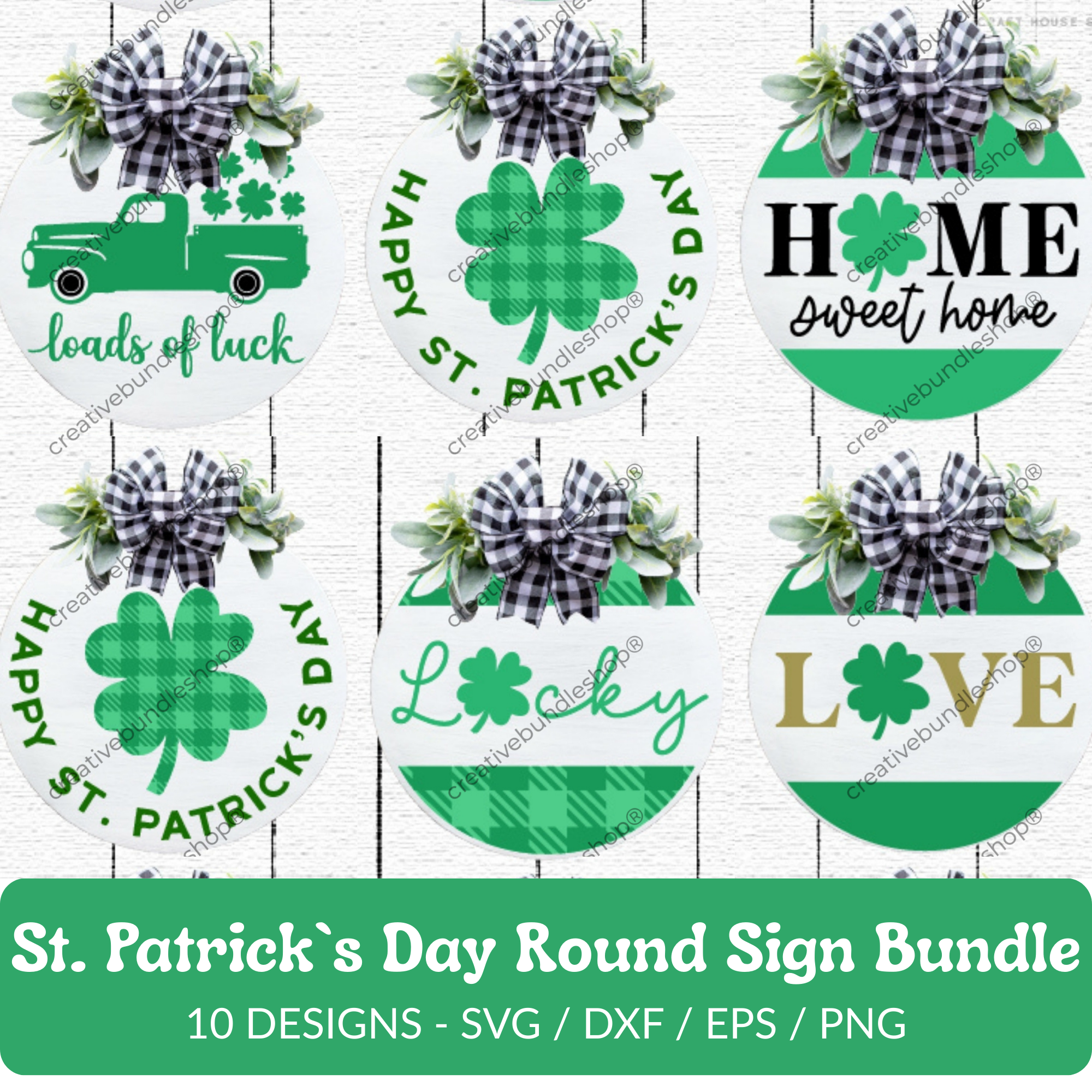 St. Patrick's Day Round Sign SVG Bundle - 10 Designs