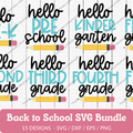 Back to School SVG Bundle - 15 Designs (Pencil)