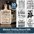 Kitchen Cutting Board SVG Bundle - 10 Designs