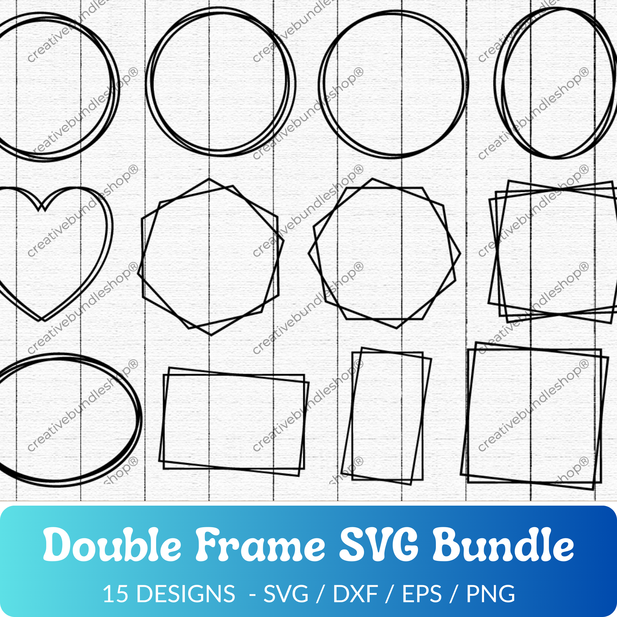 Double Frame SVG Bundle - 15 Designs