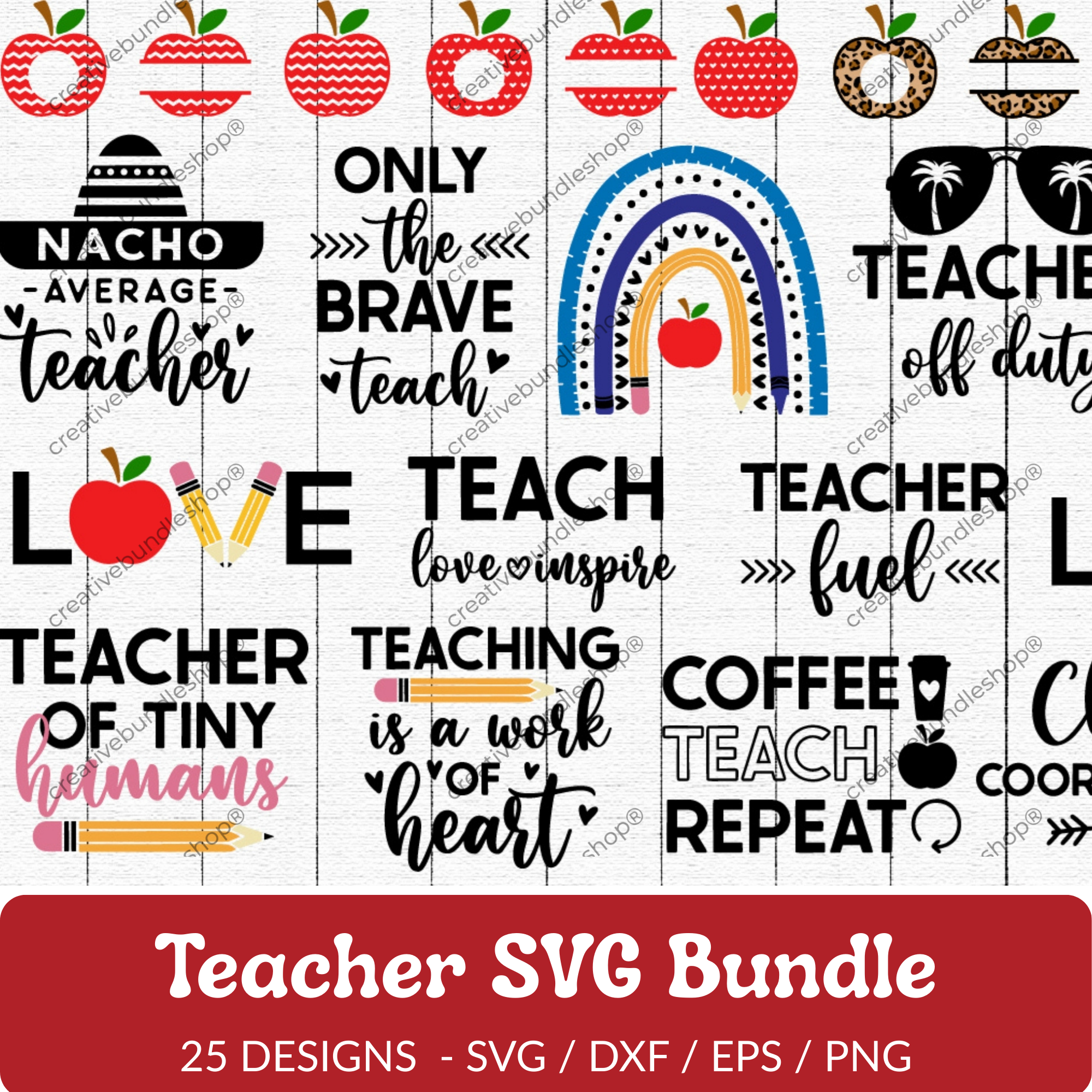 Teacher SVG Bundle - 25 Designs