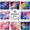 Watercolor Galaxy Space Tumbler Wrap Bundle - 16 Designs PNG 20 oz