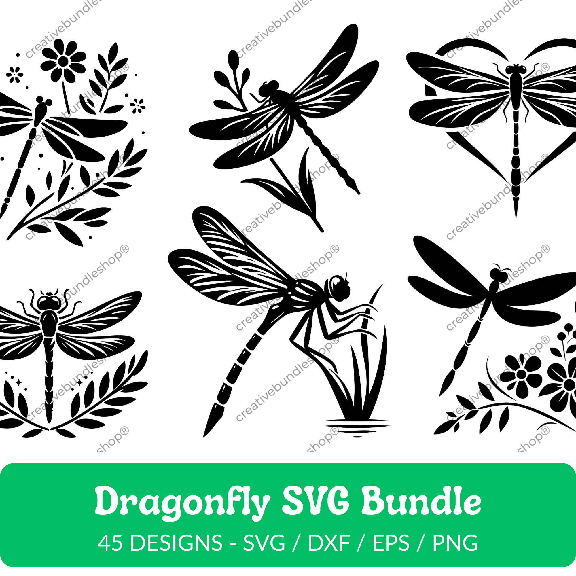 Dragonfly SVG Bundle - 45 Designs