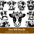 Cow SVG Bundle - 102 Designs