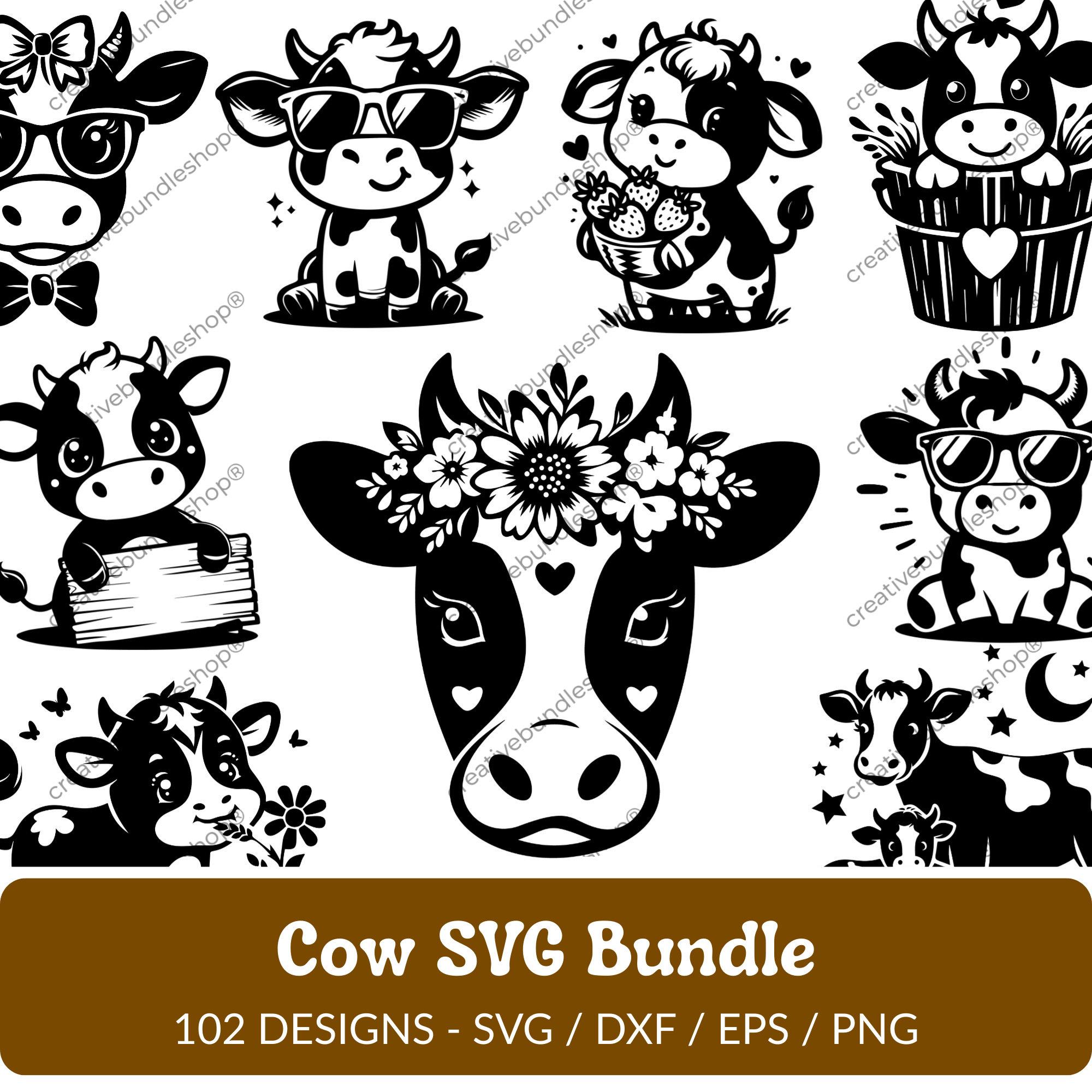 Cow SVG Bundle - 102 Designs