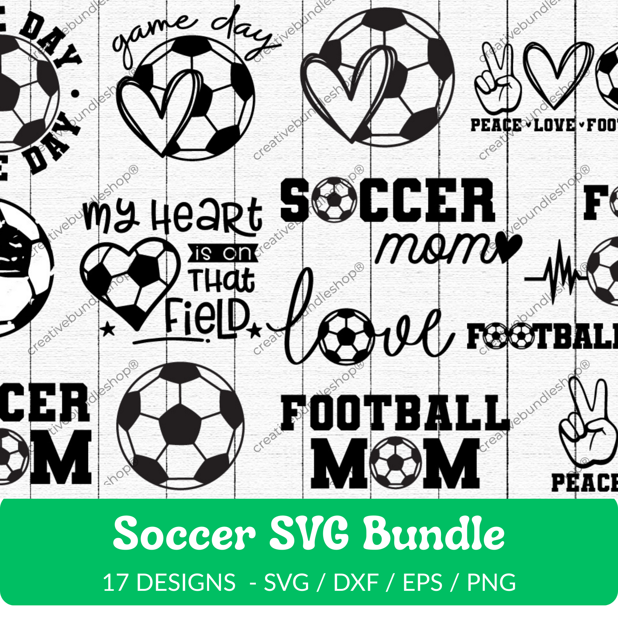 Soccer SVG Bundle - 17 Designs