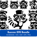 Raccoon SVG Bundle - 50 Designs