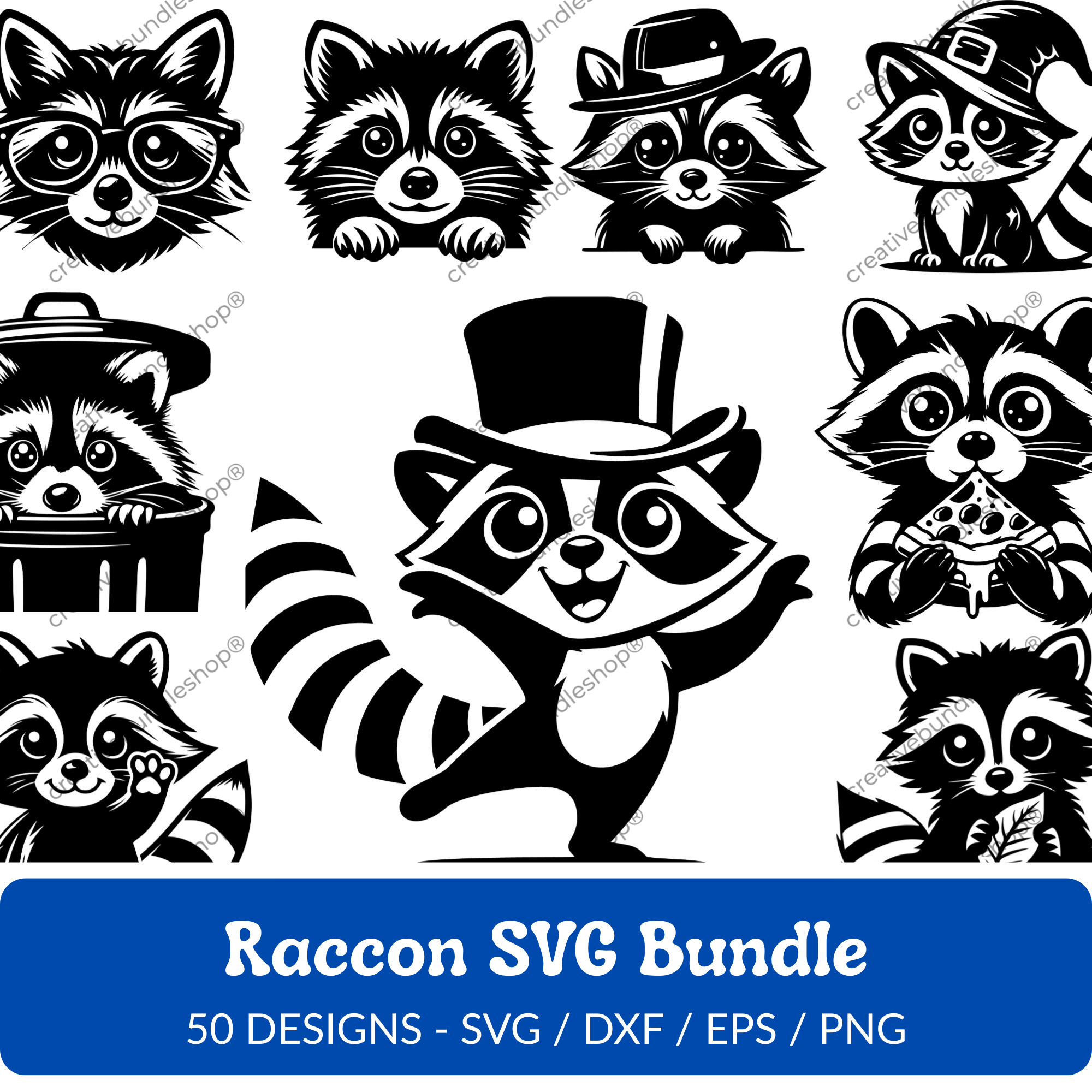 Raccoon SVG Bundle - 50 Designs
