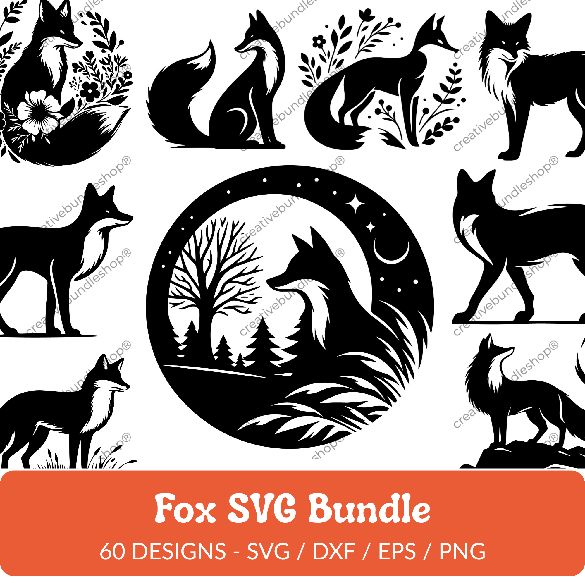 Fox SVG Bundle - 60 Designs