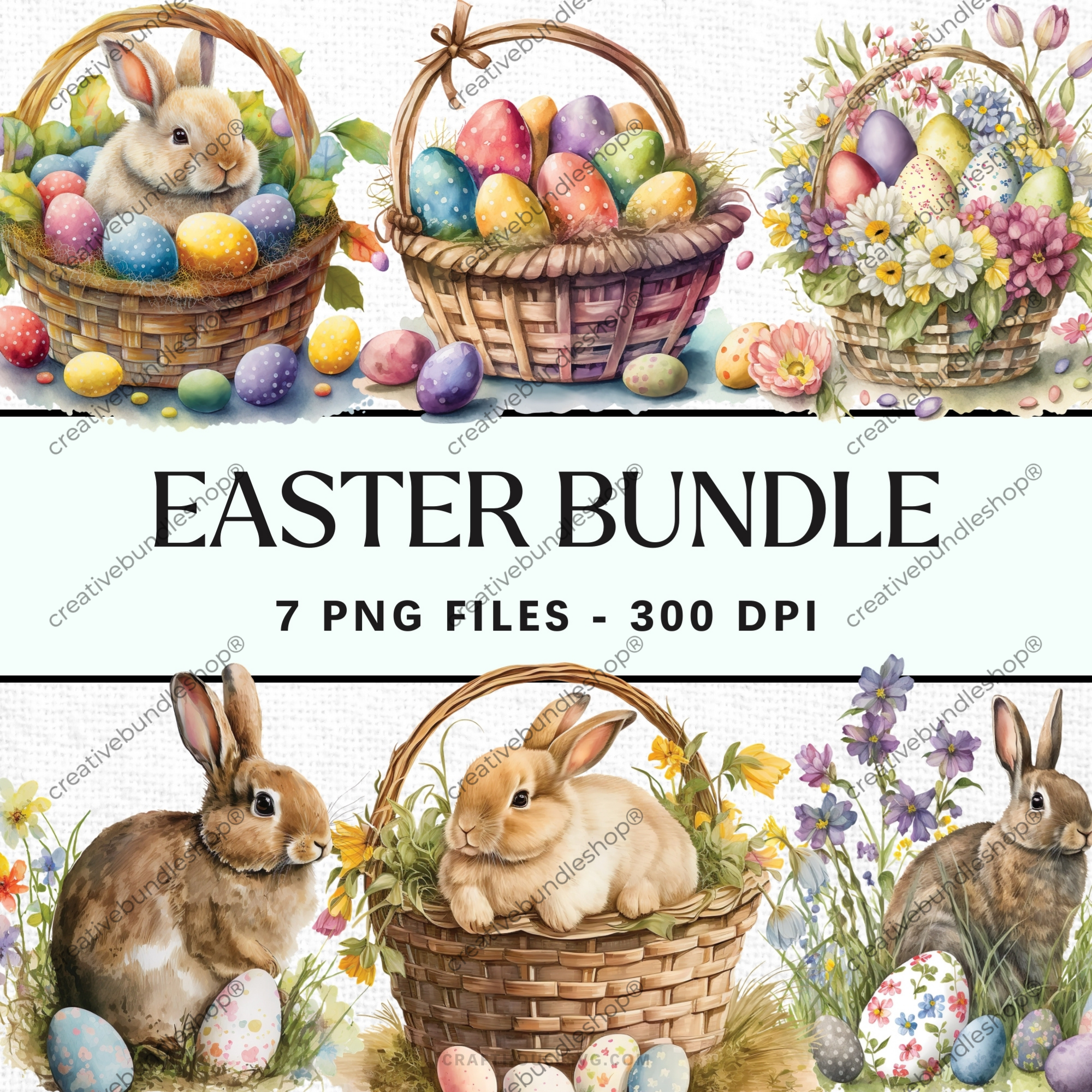 Easter Clipart Bundle - 7 PNG Files