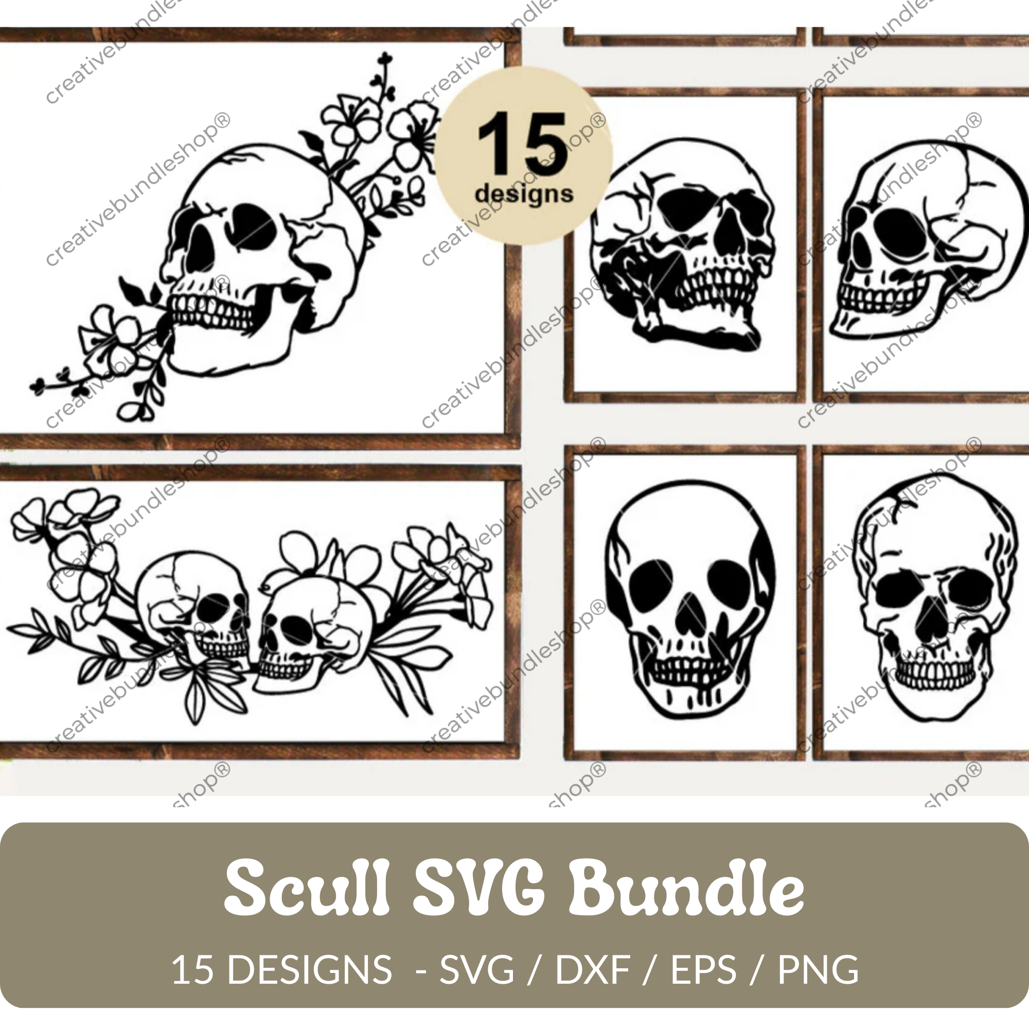Skull SVG Bundle - 15 Designs