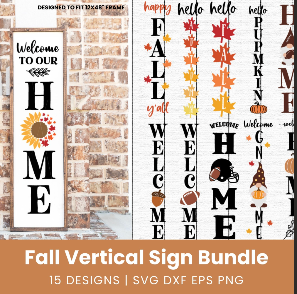 Fall Vertical Sign Bundle - 15 Designs